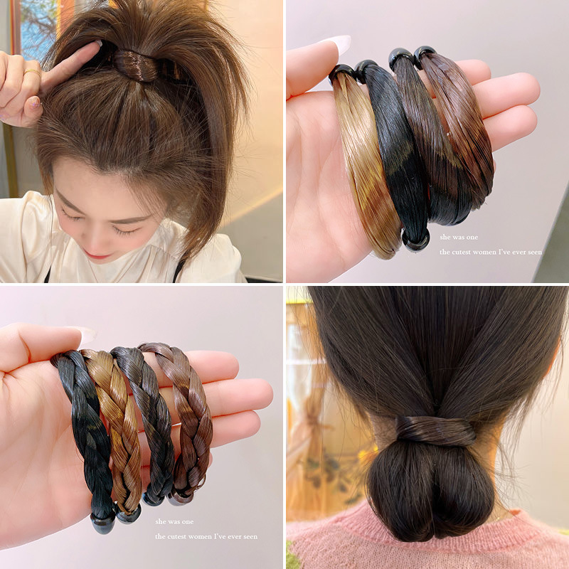 かつらヘアバンドヘアロープ 2025 新しいハイエンドゴムバンド女性のヘアポニーテール大人の低ボールヘアロープ|undefined