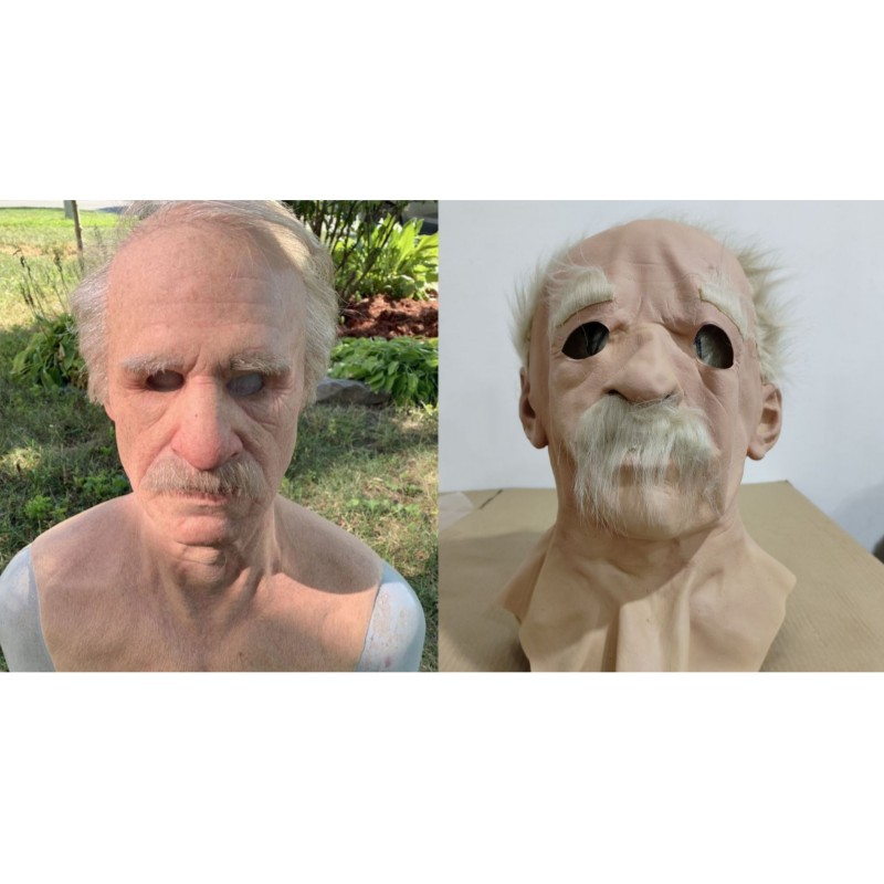 Estación independiente de Halloween nueva Máscara vieja abuela tocado vestir apoyos látex Calvo sombrerería transfronteriza