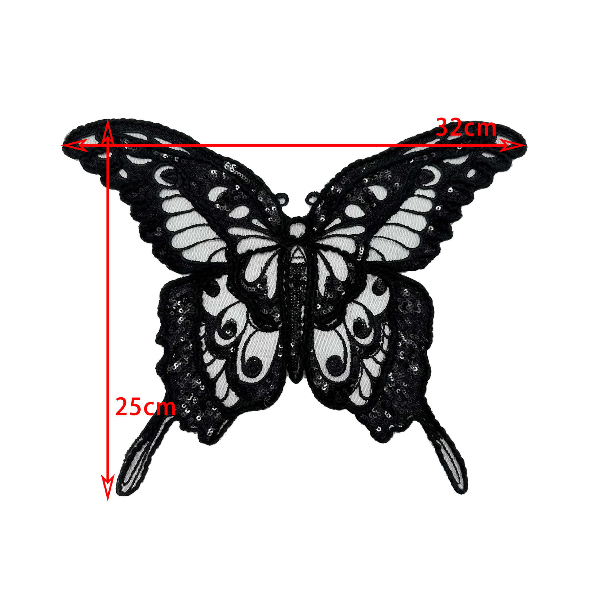 bordados transfronterizos mariposa ropa vestido accesorios de ropa infantil DIY blanco y negro decalca de encaje fábrica directa image 4