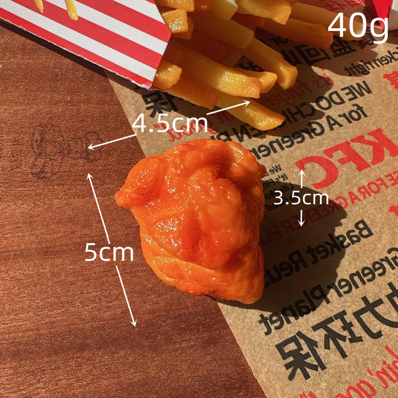 Venta al por mayor de fábrica de modelos de comida realistas: papas fritas, muslos de pollo, alas, garras de cangrejo estilo Orleans, modelos de comida frita, accesorios realistas de alta calidad.