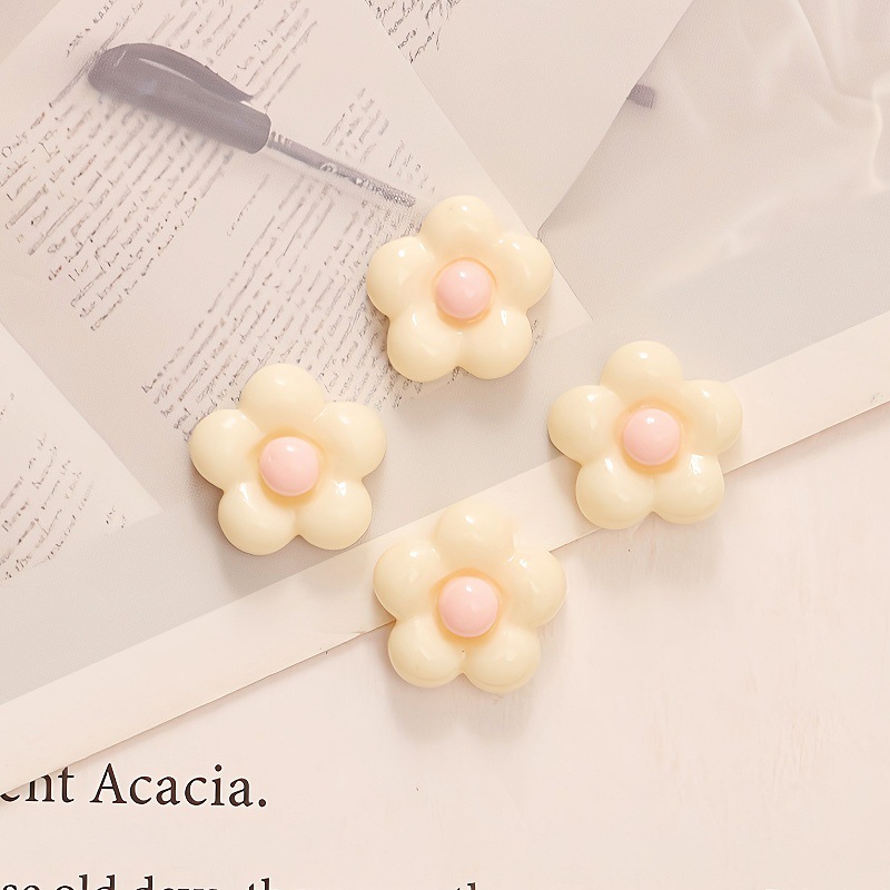 Pequeña cara brillante flor de cinco pétalos DIY crema pegamento de cabello cabello accesorios de joyería de manicura ropa taza de agua parche de fondo plano