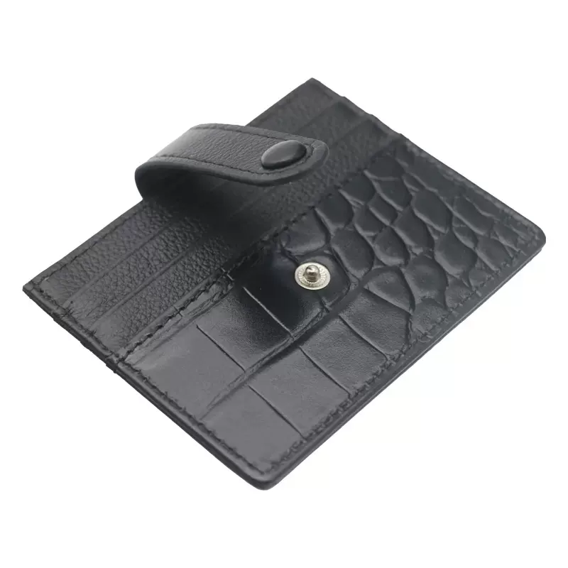 跨境新款消磁头层牛皮真皮卡包大容量多功能卡套高级感多证件抽拉