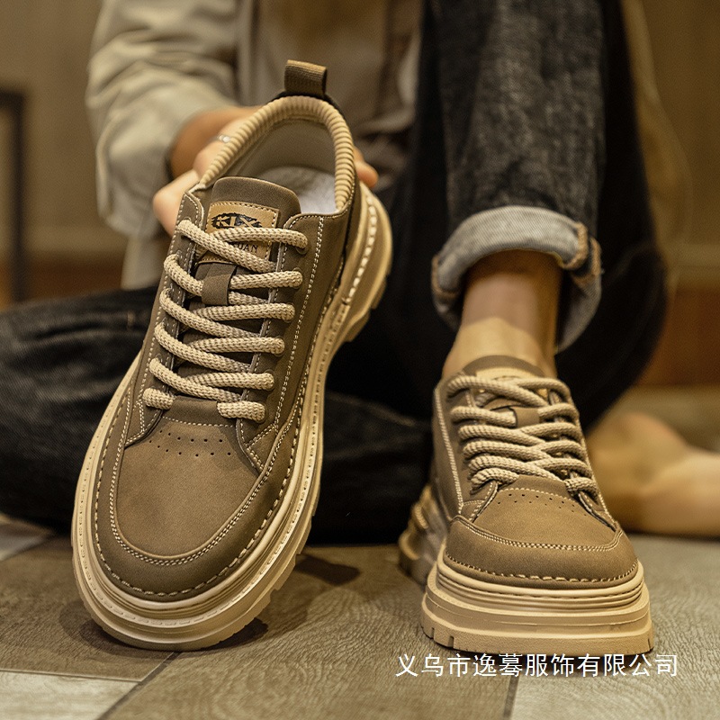 东方骆驼男鞋秋季百搭休闲工装马丁靴男士低帮运动板鞋男批发