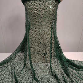 亮片布料闪晶片绣网纱布料婚庆装饰表演DIY服装辅料演出礼服面料