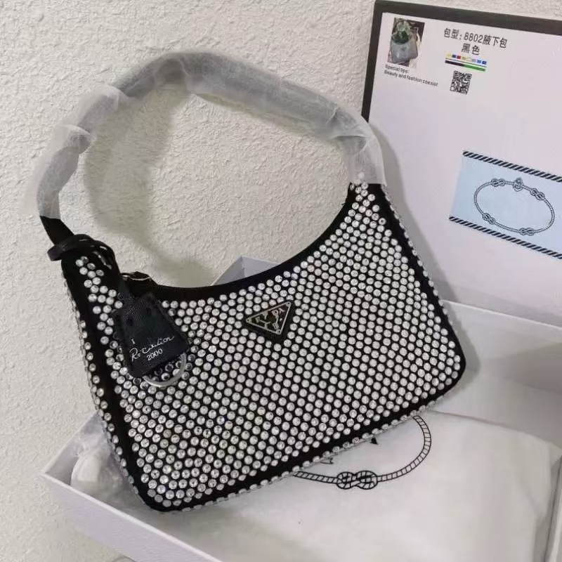 Marca original, entrega inmediata, bolso de diseñador para mujer, diseño exclusivo, bolso de noche, bolso con incrustaciones de diamantes, bolso individual, bolso cuadrado pequeño.