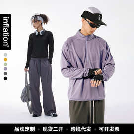 捷展男装|方块绒半拉链卫衣26春季新品户外通勤轻量透气保暖长袖