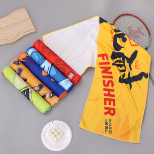 Sports Towel Long Fitness Special Towel Marathon Support Activity Competition Printing Microfiber for Cool Feeling