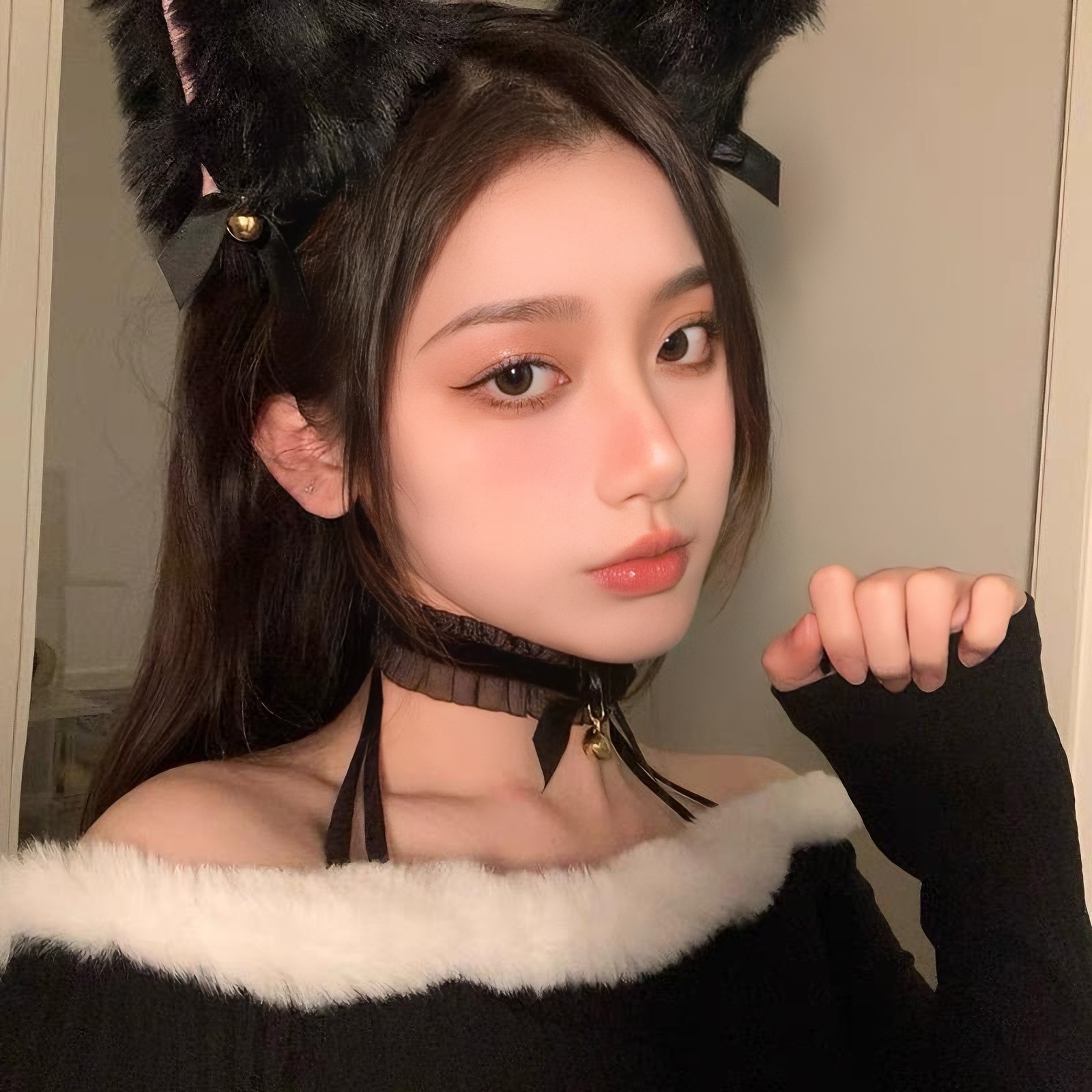 Black Cat Ear Headband Hairpin Plush Animal Ear Hair Accessory Cosplay Cute Hair Clip Lolita Headband