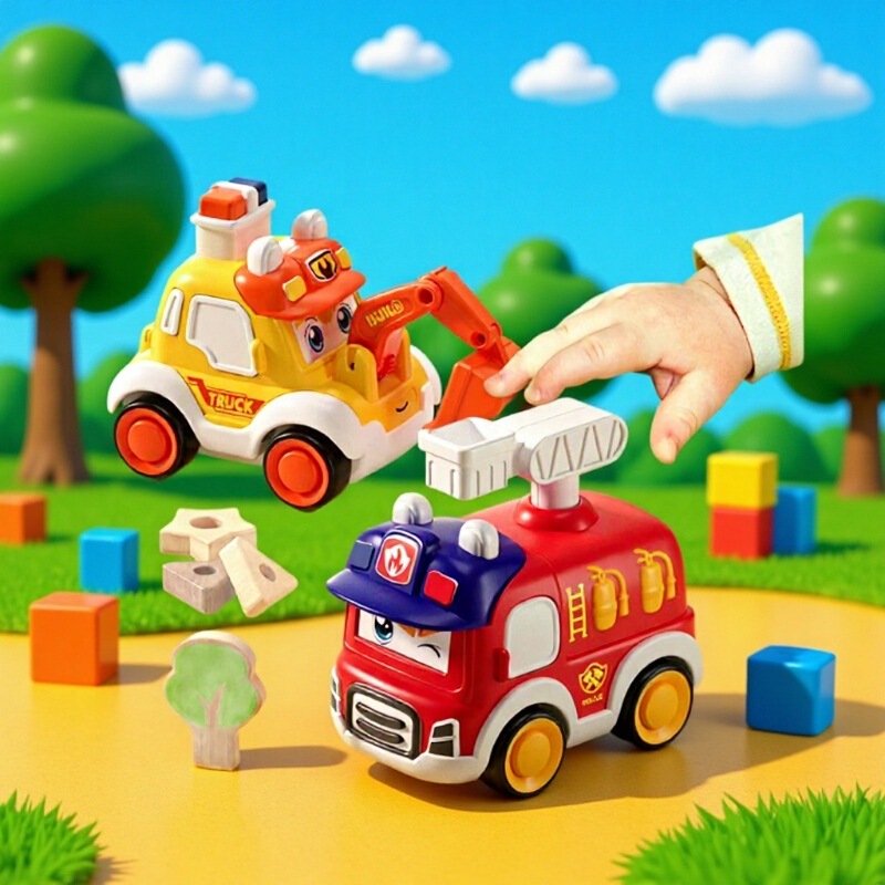 Q Cute Kidsren's Toys Boy Presses Car Ambulance Police Car Cartoon Resistant to Falling and Sliding Street Stall Hot Sale Wholesale 3-4