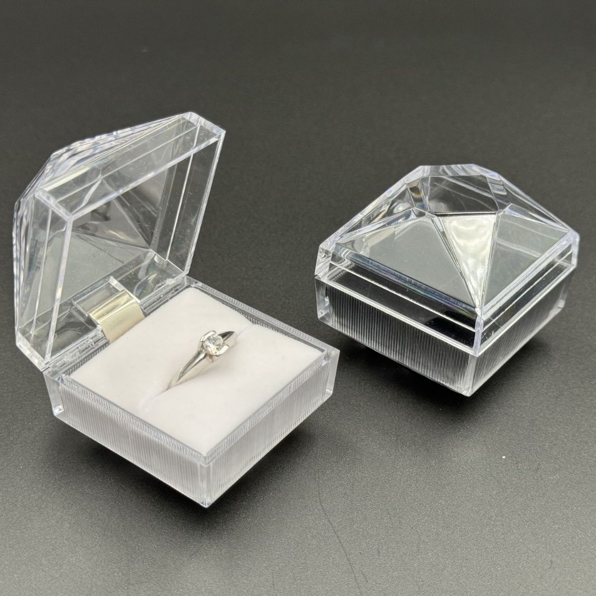 Caja de Almacenamiento de Acrílico Transparente de Fábrica Xuhui, Caja para Anillos y Aretes, Caja de Joyería con Tapa Abatible