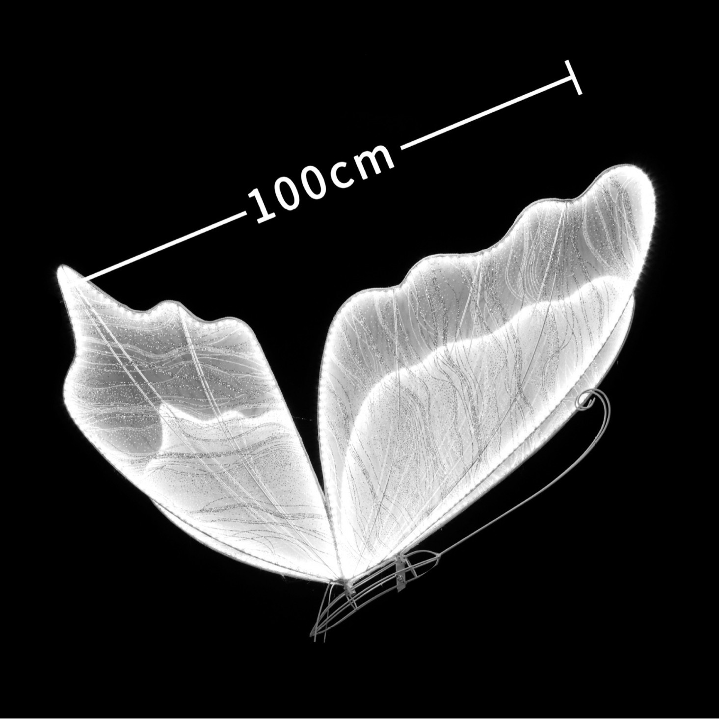 Disposición de accesorios de boda Alas de mariposa luminosas Decoración de escenario Colgante de techo Guía de boda Decoración de escena Decoración