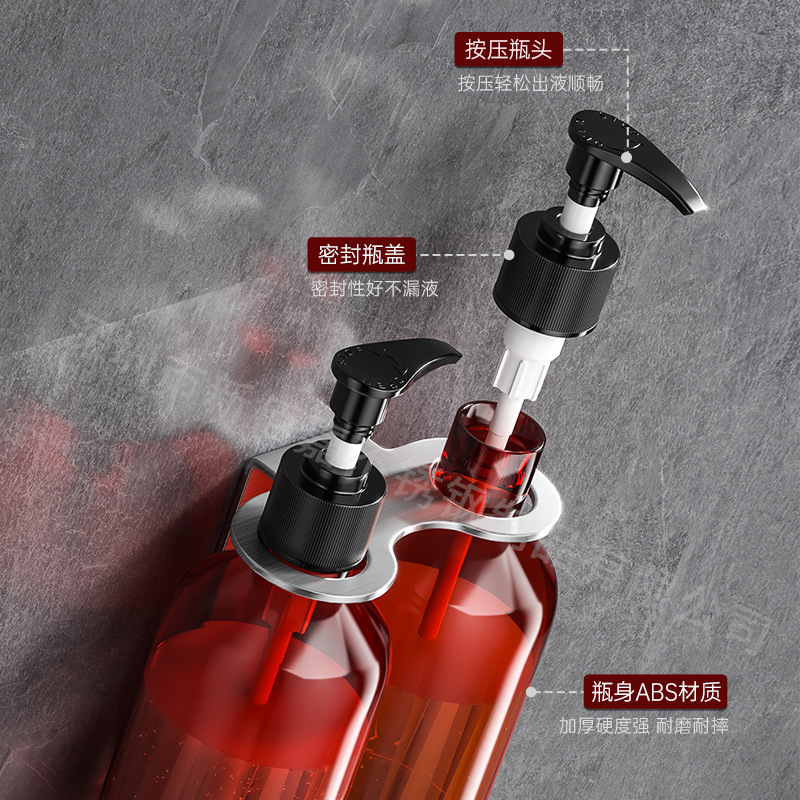 304 de acero inoxidable dispensador de jabón soporte montado en la pared ducha Gel de Ducha Champú sub-botella rack desinfectante de manos rack