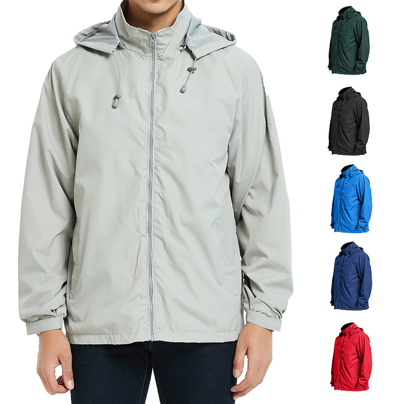Outdoor Hooded Jacket Men's New Casual Charge Clothes Waterproof Windbreaker Autumn and Winter Cross-border Men's Soft Shell Jacket