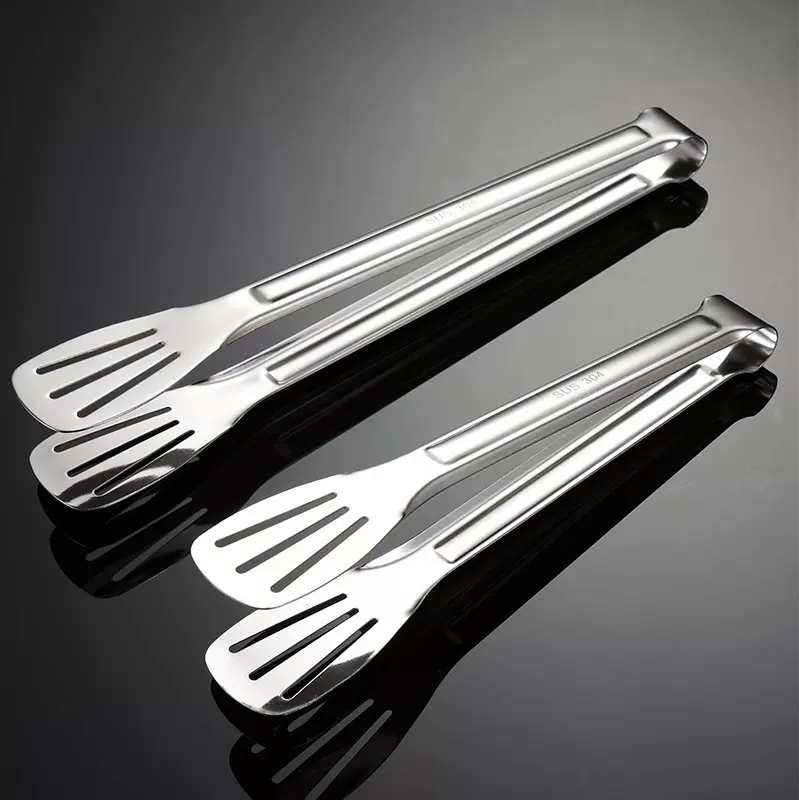 埃恩304不锈钢三线食品夹面包夹牛排夹烧烤防烫工具1mm厚多尺寸