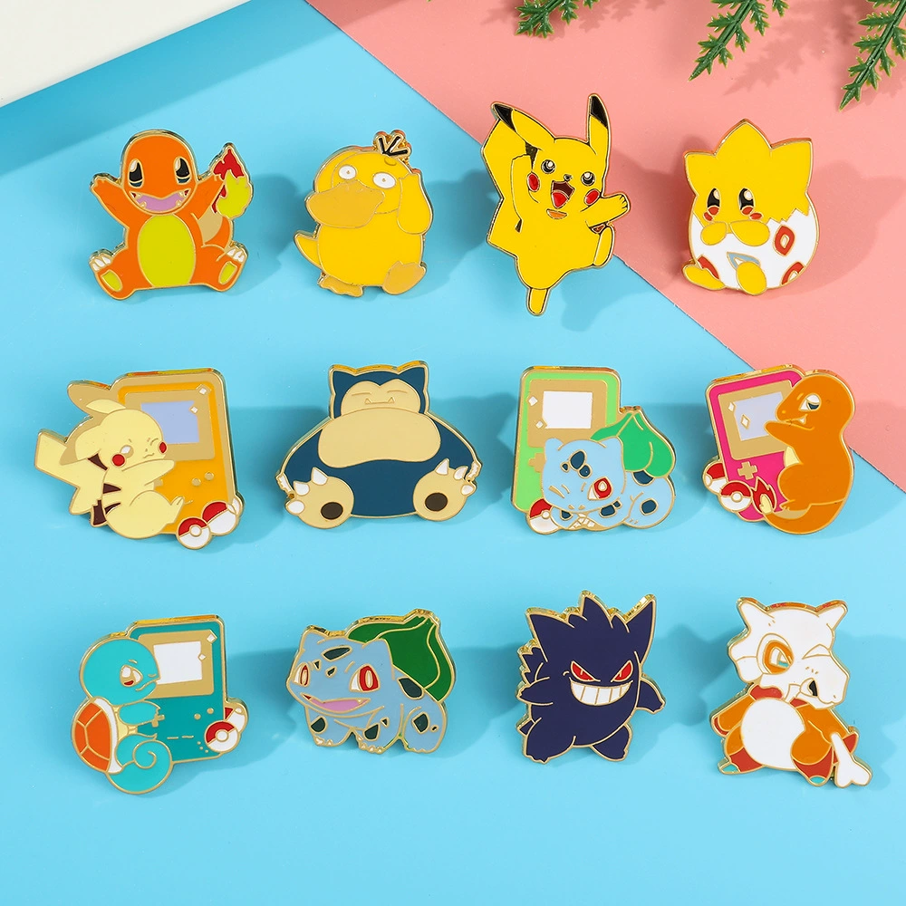 Карикатурная брошь, металл эмаль, значок, булавка, Pokemon, оптовая продажа, европейский стиль