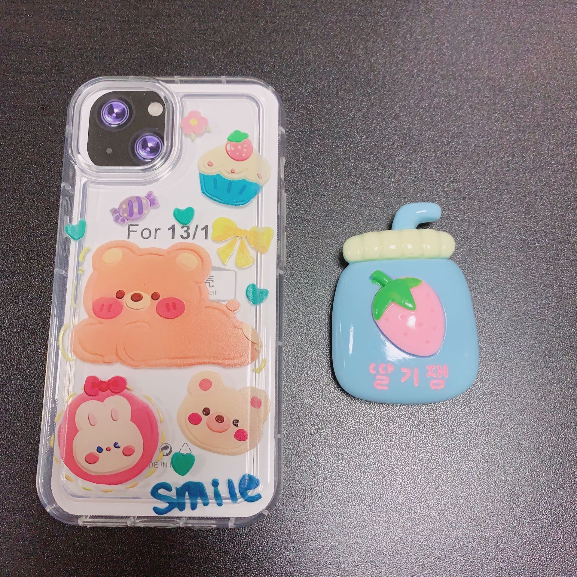 Dibujos animados Yugui perro soporte creativo perezoso airbag telescópico Lollipop soporte epoxi teléfono móvil soporte de escritorio