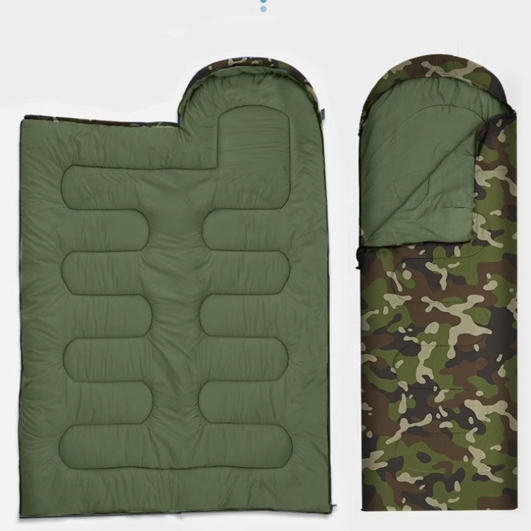 Camuflamiento al aire libre para una sola persona bolsa de dormir de algodón a prueba de humedad para adultos acampando alivio de emergencia de desastres fábrica de calor suministro de ocio al aire libre