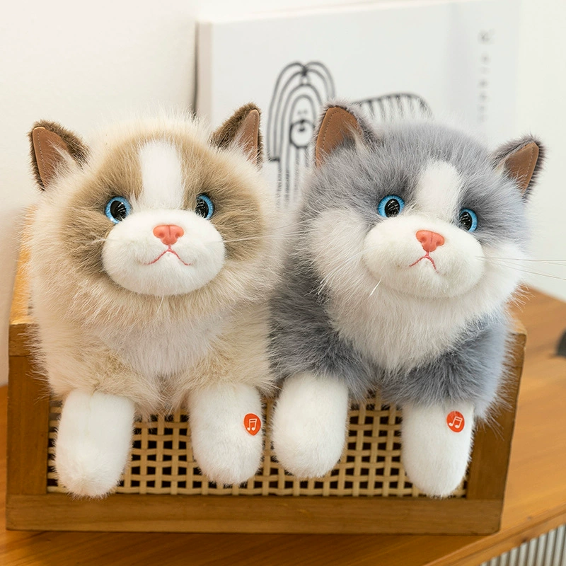Plush cute realistic rag doll, toy, pillow, cat, kitten, Birthday gift