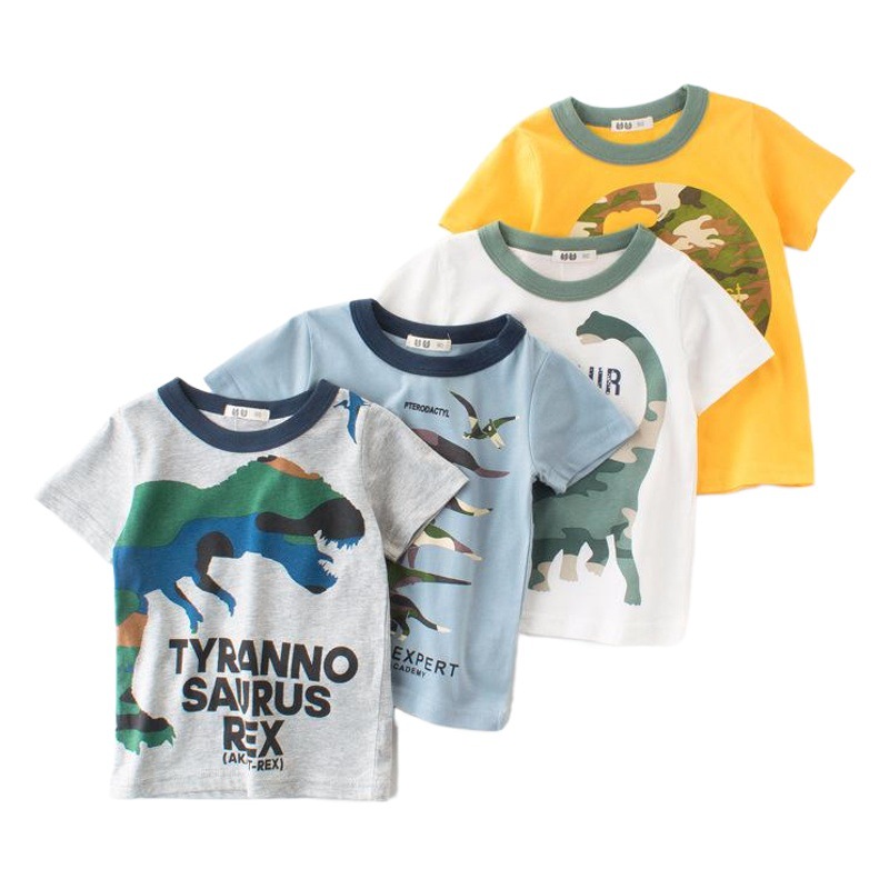 Ropa para niños de estilo coreano nueva camiseta de manga corta para niños de verano 2025, venta al por mayor, ropa para niños de marca de moda, envío de una pieza