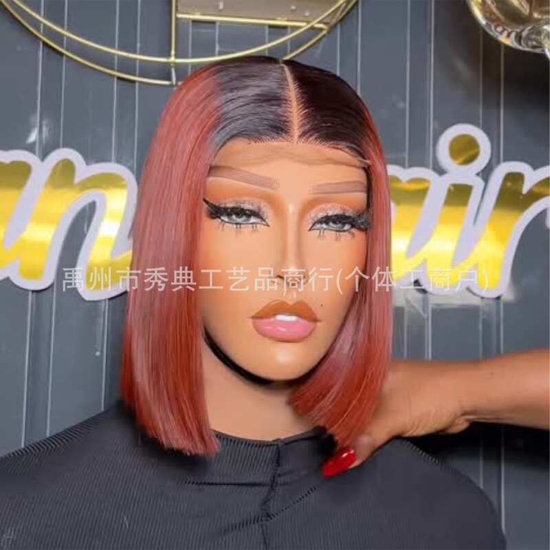 Double Drawn Bone Straight Human Hair Wigs Front Lace Xuchang Real Human Hair Wigs