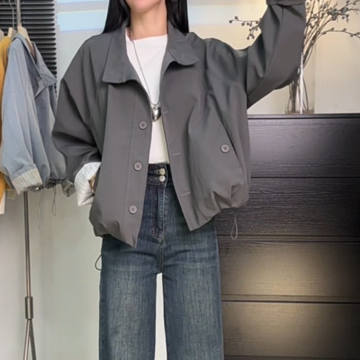 韩系立领工装外套女2025秋季港风休闲流行夹克上衣|undefined