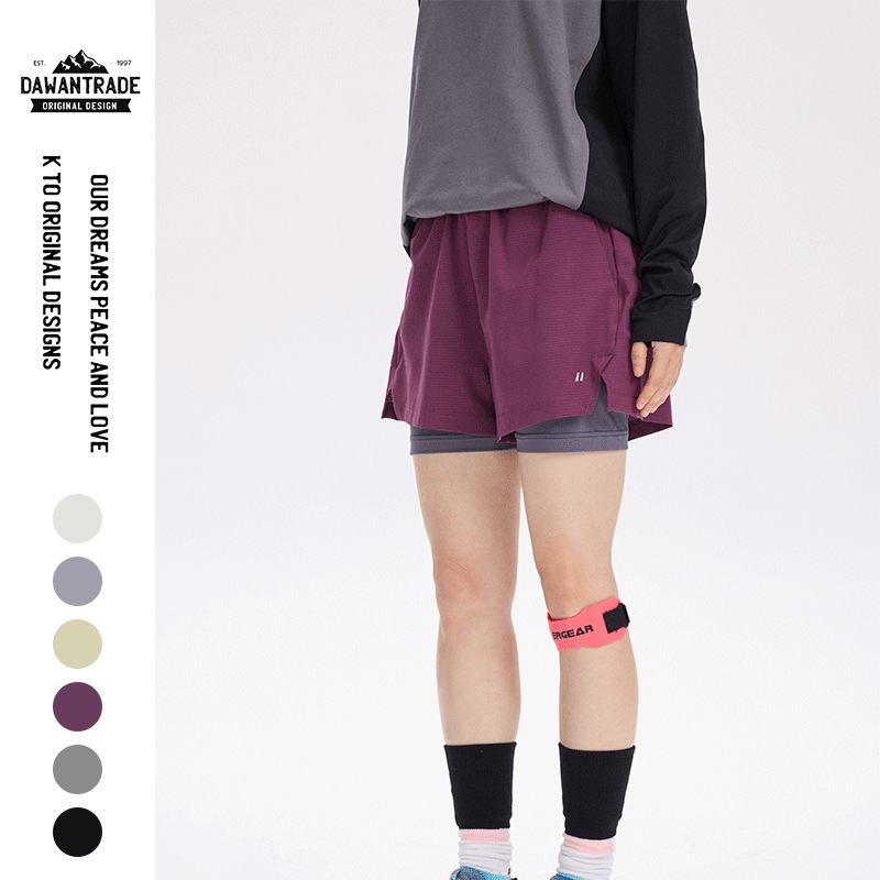 UPF50 Sunscreen Outdoor Quick-drying Running Cycling 2-in -1 Casual Sports Shorts Men's and Women's Drawstring Loose Shorts