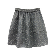 带口袋毛呢短裙女秋冬新款大码松紧腰宽松中裙搭配半身裙五分裙