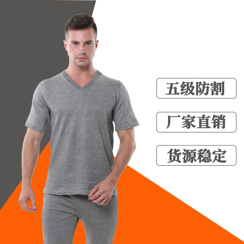 现货亚马逊热销款防割野外防身短袖5级防割裤 防撕咬玻璃厂防护服