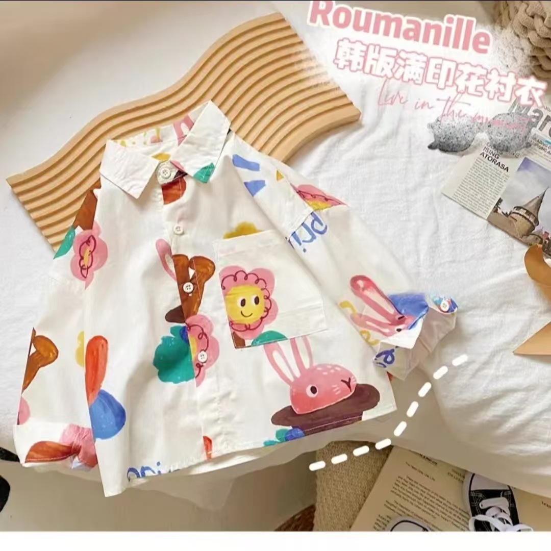 Children's spring demi-season cartoon shirt for men and women