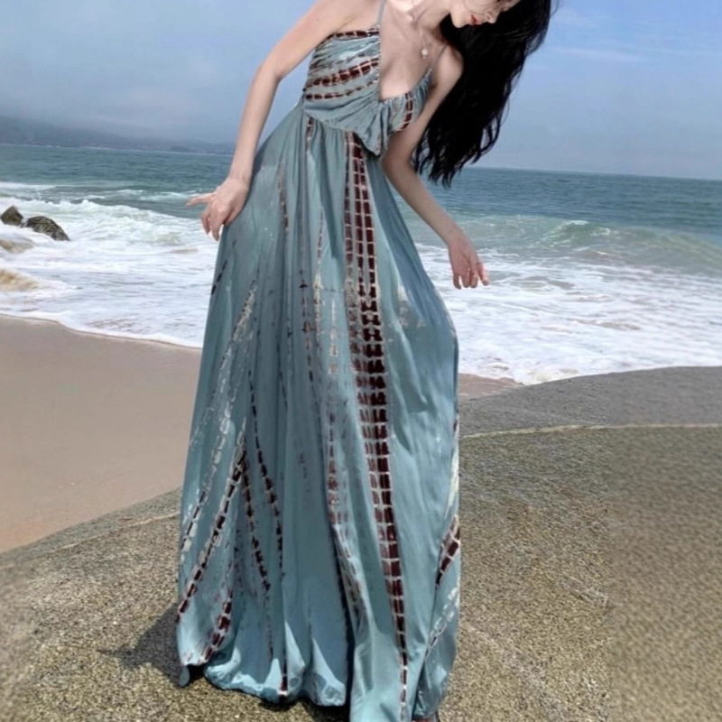 Bohemian Holiday Dress Women's Summer New French Travel Photo Seaside Beach Skirt Elegant Long Skirt
