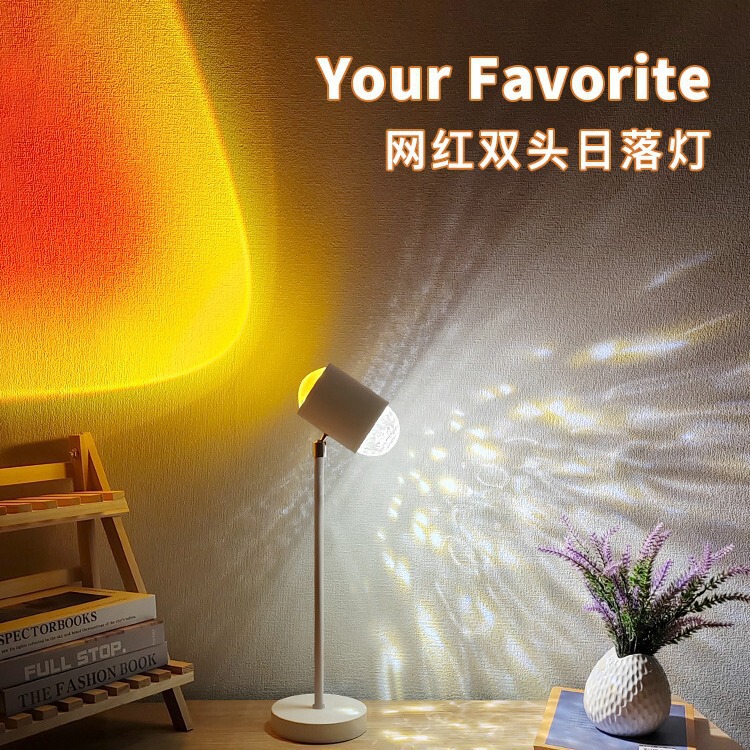 Water Ripple Atmosphere Lamp Projection Live Background Double Head Water Pattern Lamp Sunset Sunset Home Bedroom Net Red Light Lingxing Water Ripple Atmosphere Lamp Projection Live Background Double Head Water Pattern Lamp Sunset Sunset Home Bedroom Net Red Light Lingxing