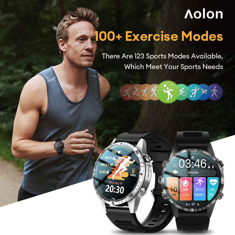 El popular reloj inteligente AOLON GT5Pro es súper resistente al agua con una pantalla grande de alta definición para fitness y deportes al aire libre.
