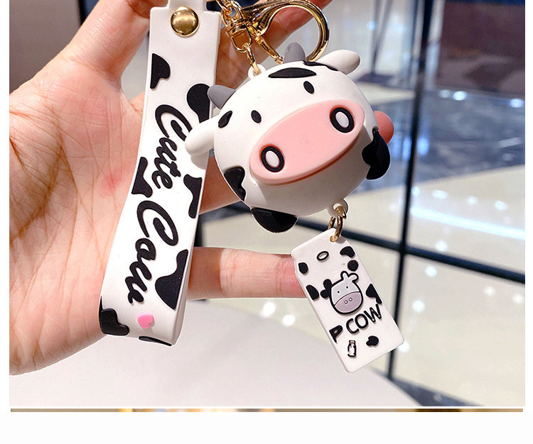 Cows Pattern Women's Gender Cute Style Korean Style Creative New Cartoon Cute Cow Keychain Pendant Cars And Bags Hanging Decoration Year Of The Ox Small Gift Wholesale