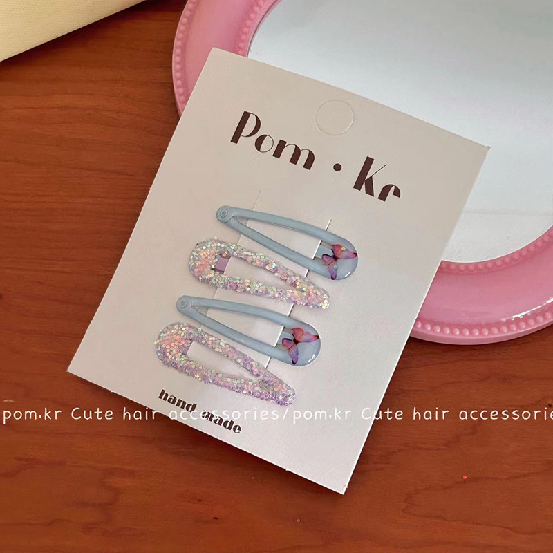 Pinzas BB infantiles con lentejuelas – colores vibrantes, para flequillo/cabello fino