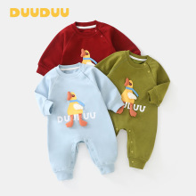 DUUDUU立体鸭鸭宝宝衣服长袖新生儿服装a类外出服春秋婴儿连体衣