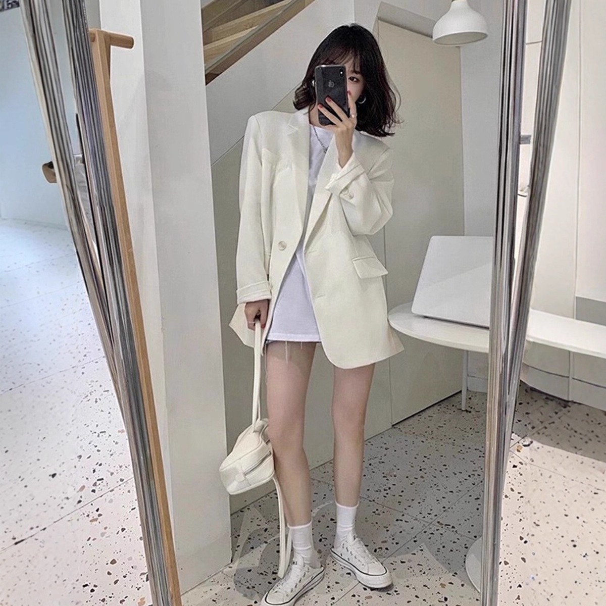 High-End Black Suit Jacket for Women 2025 Spring & Fall New Korean Style Loose Small Suit Suit Top