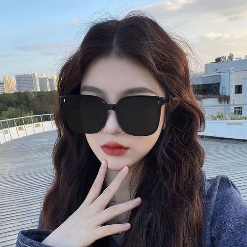 New large frame women's fashion sunglasses one vertical sunglasses Internet celebrity same style anti-UV sunshade men's sunglasses