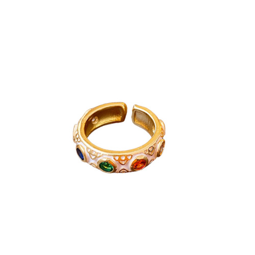 Vintage middle-aged open ring, dripping fashion niche design index finger ring, high-end hand jewelry customization