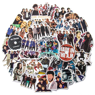 50 Zhang One Direction Band Graffiti Sticker trunk Sticker Motorcycle guitar waterproof Sticker Stickers