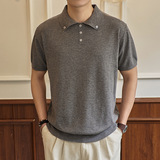 ZF8107-MW男夏季老钱风简约休闲OLO衫松弛感高智针织短袖T恤，男装针织衫/毛衣，星座614