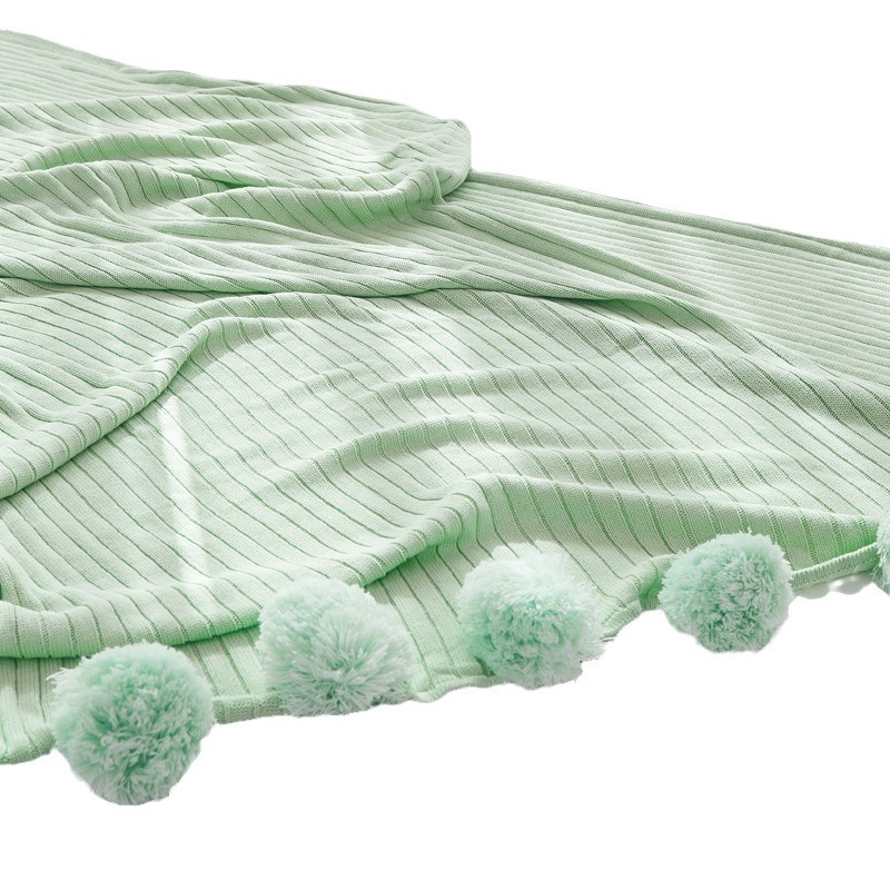 Explosive Net red ball blanket cotton knitted blanket cotton shawl photo props sofa blanket air conditioning blanket