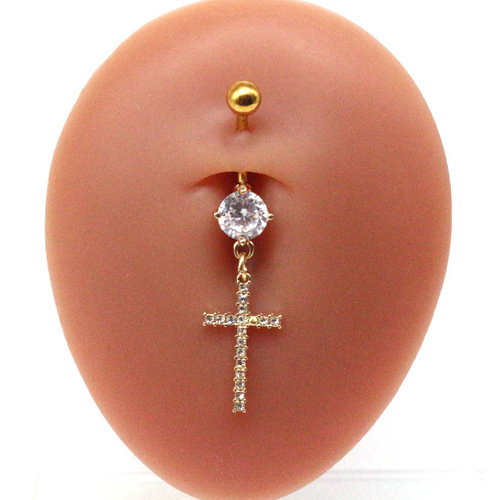 Gaby European and American cross-border cross navel ring navel ornaments navel nail pendant navel ring body piercing jewelry