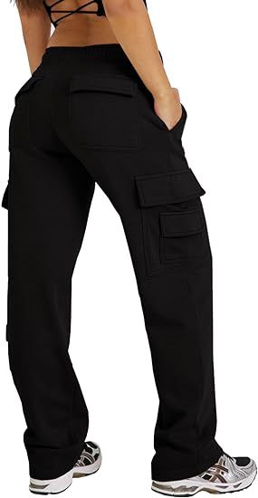 Women's Clothing New Multi Pocket Y2K Overalls Casual Loose Sports Fitness Wide Leg Pants_voghion.com