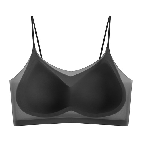 Summer ultra-thin underwear for women with small breasts gathered to prevent sagging ice silk seamless bra for large breasts showing small breasts sports bra