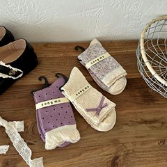 "Violet has a lot of charm" wild daisy ins style pile socks women sweet girl ankle socks minority Korean version design 