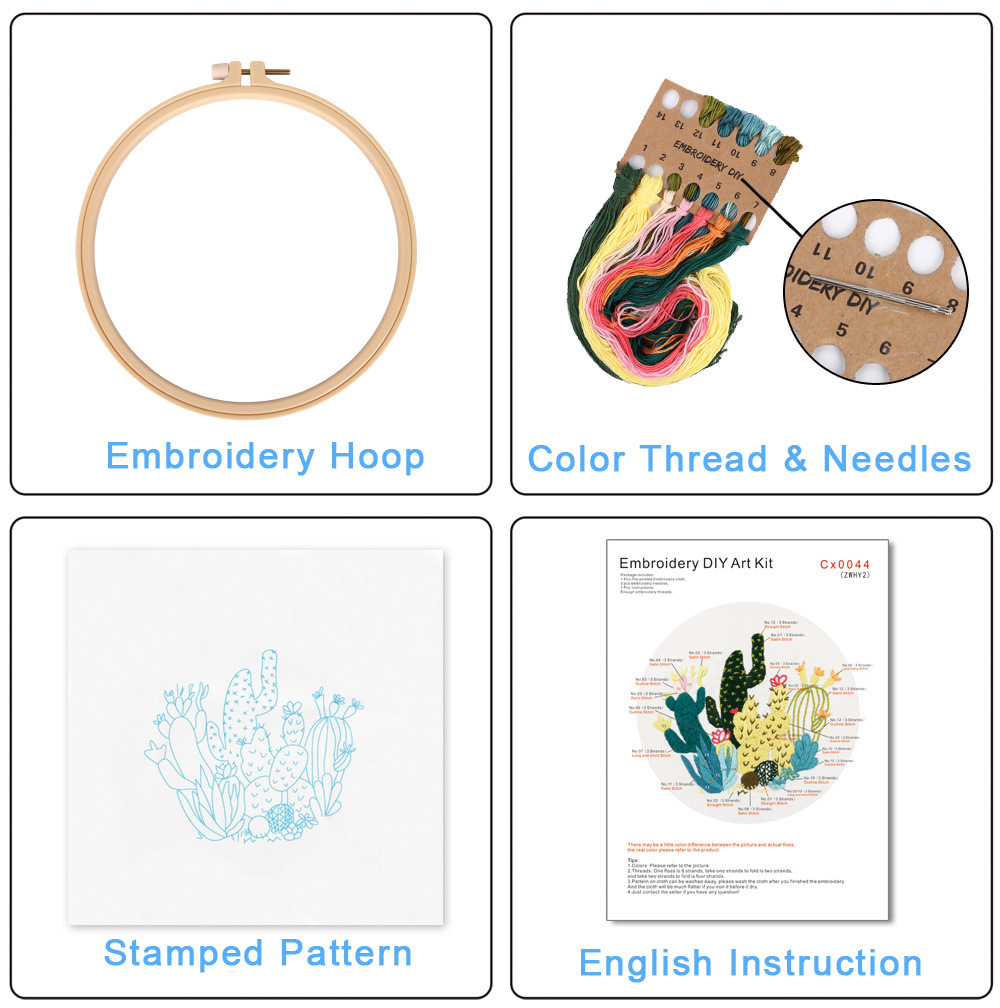 Planta jardín hecho a mano DIY tela novato europeo bordado flores y plantas material paquete kit costura traje inglés