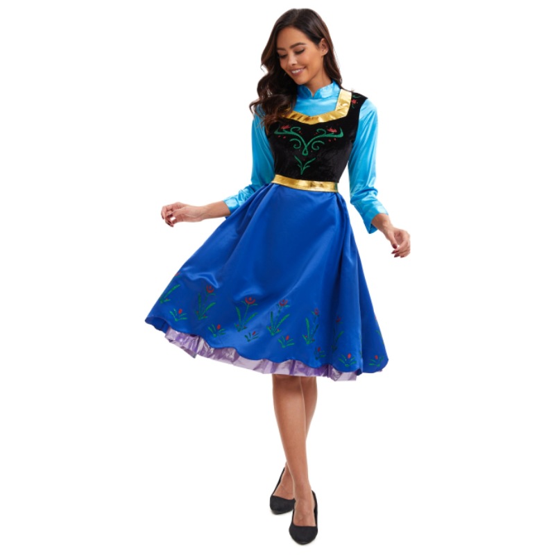 Disfraz de cosplay de Frozen, vestido de Anna, tallas S-4XL, disfraz de Halloween, traje de reina para juegos de rol y actuaciones.