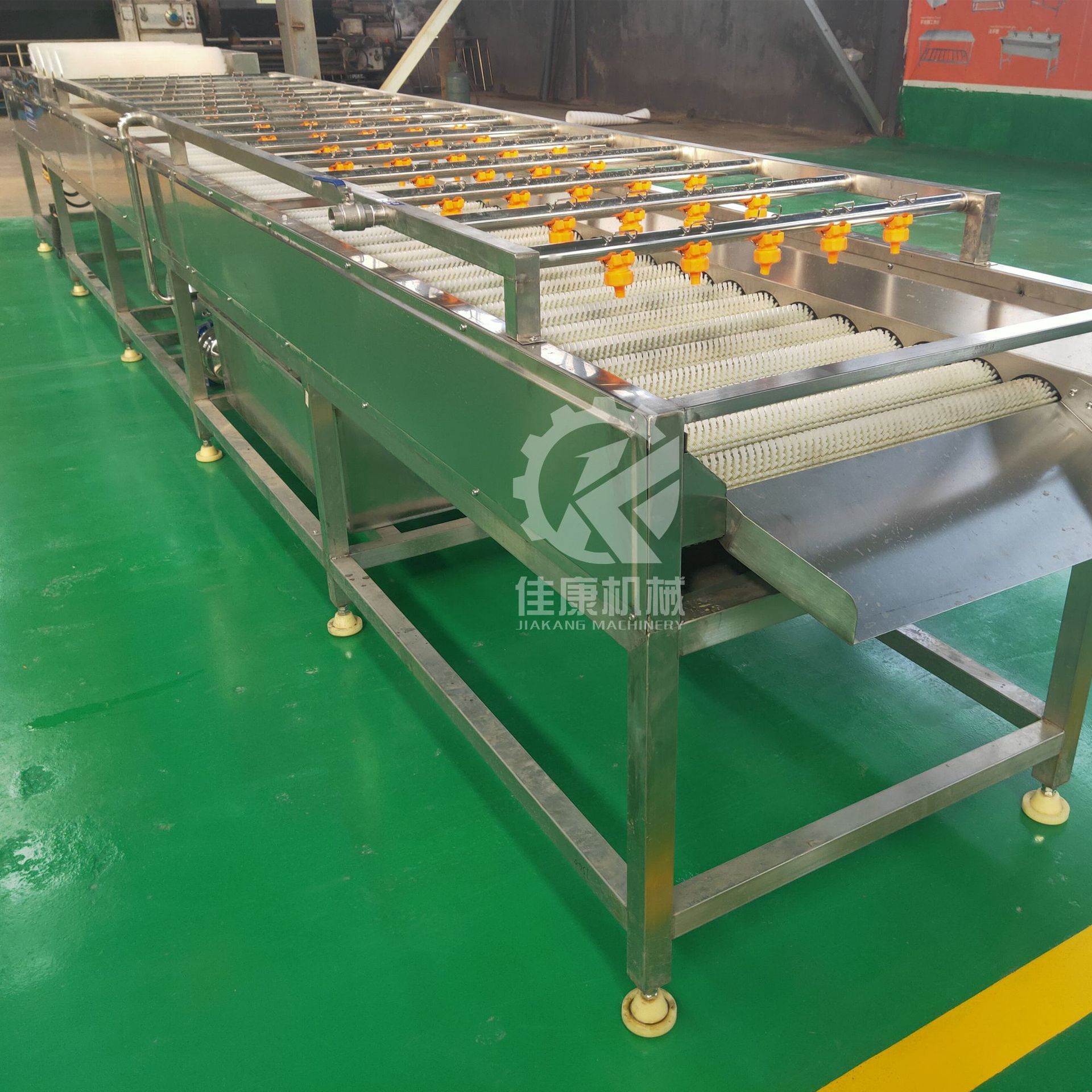 现货平行毛刷清洗机 莲藕土豆自动清洗流水线 黄桃清洗设备