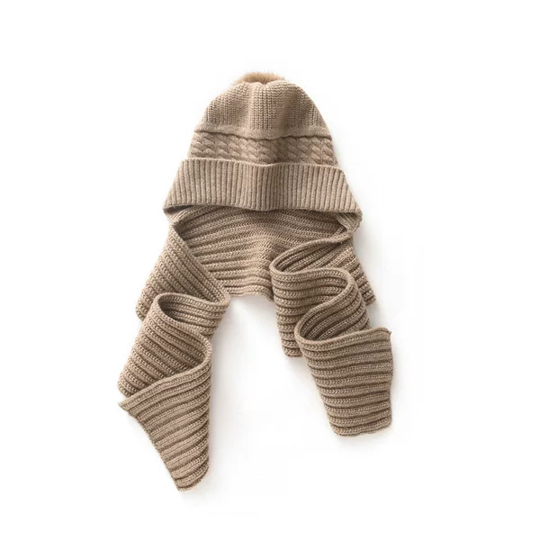 New winter hat, scarf, and ear warmer all-in-one, thickened cashmere, warm, windproof, and snowproof, knitted hat, wool hat for women
