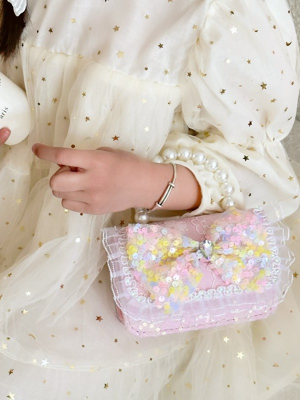 Nuevo bolso infantil de moda de otoño bolso de mochila para chicas bolso portátil de perlas princesa pequeña fragancia bolso de cambio al por mayor